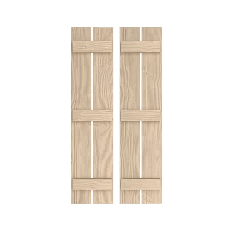 Rustic Two Board Spaced Board-n-Batten Sandblasted Faux Wood Shutters, 11 1/2W X 72H